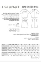Zara Smock Dress Paper Pattern by Two Stitches