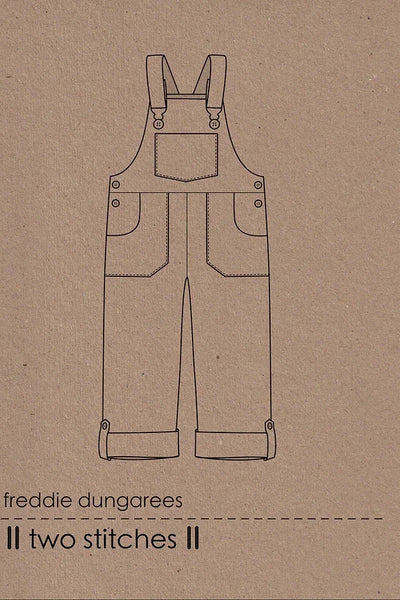 Freddie Dungarees Paper Pattern by Two Stitches