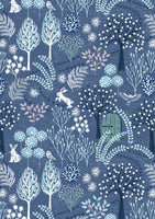 Secret garden on nordic blue with pearl elements