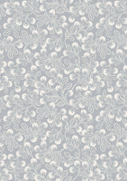 Snowberries on grey with pearl effect