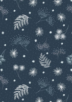 Frosted garden on dark blue with pearl elements