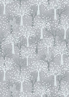 Owl orchard on light grey with pearl elements